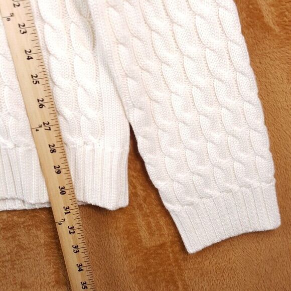 JW ANDERSON Sweater Mens XL Cream 1/4 Zip Cable Knit 100% Merino Wool $690 - Picture 6 of 7